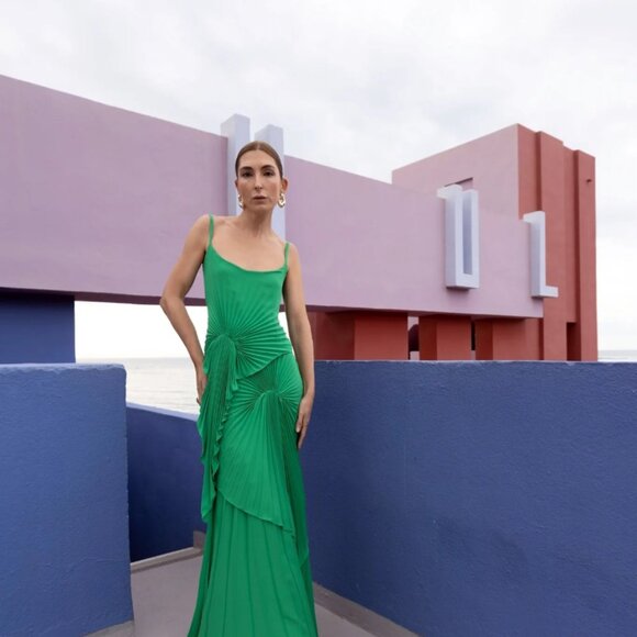 Georgia Hardinge Green Torrent Dress Floor Length - Picture 3 of 3